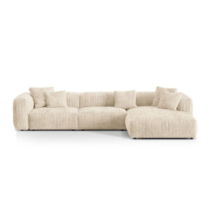 3-zits hoekbank Martina ribstof rechts | Micadoni
