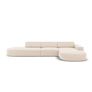 5-zits hoekbank Jodie velvet Chaise Longue rechts | Micadoni Limited Edition