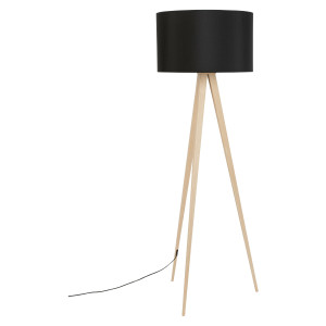 Zuiver Vloerlamp 'Tripod' 151cm, kleur Naturel/Zwart