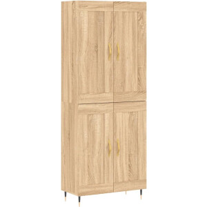 vidaXL - Hoge - kast - 69,5x34x180 - cm - bewerkt - hout - sonoma - eikenkleurig