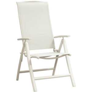 Leen Bakker - Terrasstoel Cannes 7-standen - Mat Zand - Aluminium/Textileen - Beige - 67x60x114 Cm