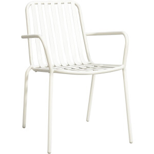 Leen Bakker - Stapelstoel Vence - /zand - 82x55x62 Cm - Metaal - Crème