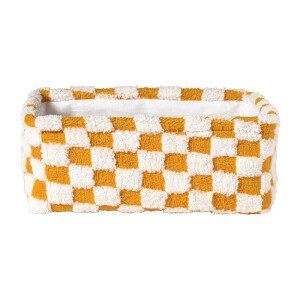 Mand checks - oranje/wit - 13x33x23 cm
