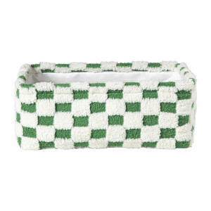 Mand checks - groen/wit - 13x33x23 cm