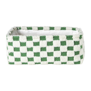 Mand checks - groen/wit - 15x36x26 cm