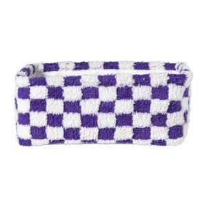 Mand checks middel - paars/wit - 13x33x23 cm