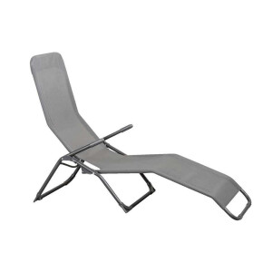 Leen Bakker - Ligbed Parma - Antraciet - 149x60x102 Cm - Metaal/Textileen - Grijs