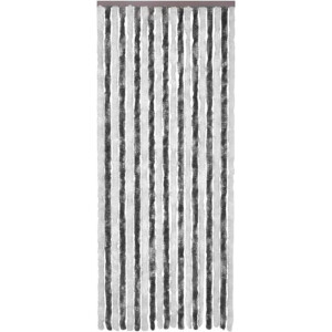 vidaXL - Vliegengordijn - 56x200 - cm - chenille - grijs - en - wit