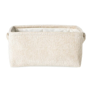 Mand chenille - wit - 33x23x16 cm