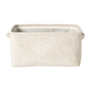 Mand chenille - wit - 36x26x18 cm