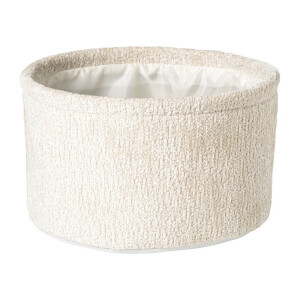 Mand chenille rond - wit - ø24x14 cm