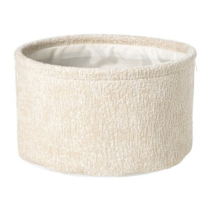 Mand chenille rond - wit - ø27x16 cm