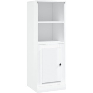 vidaXL - Hoge - kast - 36x35,5x103,5 - cm - bewerkt - hout - hoogglans - wit