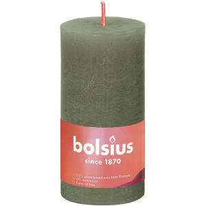Bolsius Stompkaars Fresh Olive Ø50 mm - Hoogte 10 cm - Olijfgroen - 30 branduren