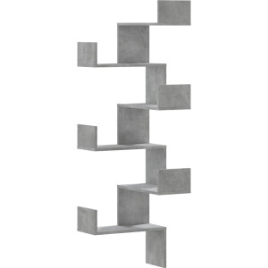 vidaXL - Hoekwandschap - 45x45x147 - cm - bewerkt - hout - betongrijs