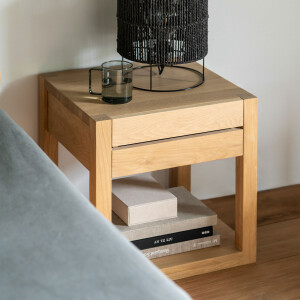 Ethnicraft Nachtkastje 'Azur' Geolied Eikenhout, kleur Naturel