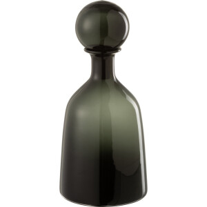 J-Line Fles+Stop Effen Decoratief Laag Glas Zwart Small