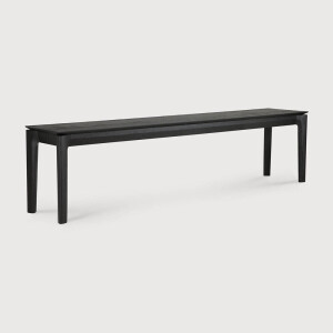 Ethnicraft Eetkamerbank 'Bok' Gevernist Eikenhout, 186cm, kleur Zwart