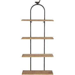 Clayre & Eef Wandrek 36x14x90 cm Bruin Hout Ijzer Rechthoek Wandplank