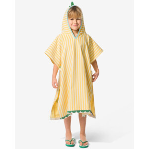 HEMA HEMA Kinderponcho 68x78cm Velours Krokodil Strepen (groen)