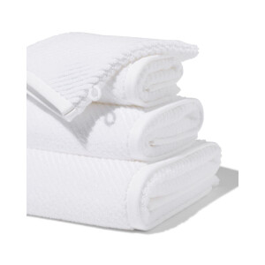 HEMA HEMA Handdoek - Zware Kwaliteit Diagonaal Wit (wit)