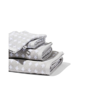 HEMA HEMA Handdoeken - Zware Kwaliteit - Kruisje Lichtgrijs (lichtgrijs)