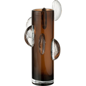 J-Line vaas Steggy - glas - bruin - large - 37 cm hoog