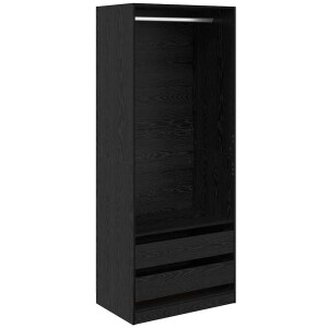 vidaXL - Kledingkast - Zwart - Eiken - 80 - x - 50 - x - 200 - cm - Bewerkt - hout