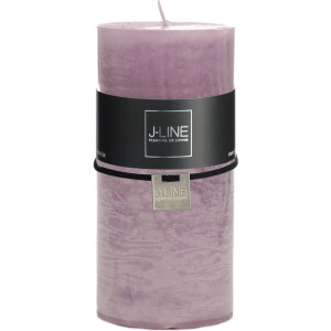 J-Line cilinderkaars Lavendel - paars - large - 52U - 6 stuks