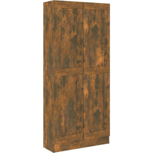 vidaXL - Boekenkast - 82,5x30,5x185,5 - cm - bewerkt - hout - gerookt - eikenkleurig