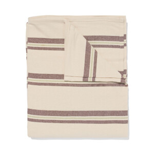 HEMA HEMA Tafelkleed XL 320x145cm Katoen Strepen Bruin (bruin)