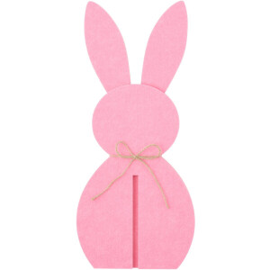 J-Line decoratie Konijn - vilt - roze - medium