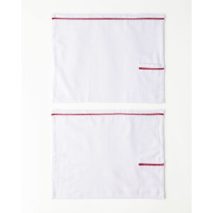 HEMA HEMA Placemats 45x35cm Katoen Met Insteekzakje - 2 Stuks (wit)