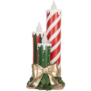 Clayre & Eef Kerstdecoratie met LED-verlichting en muziek LED 19x16x41 cm Rood Kunststof