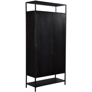 Livingfurn - Kabinetkast Kala - 2 Deurs - 100cm - Mangohout en Gecoat Staal