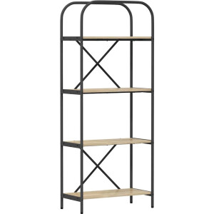 vidaXL - Boekenplank - 4-laags - 60 - x - 30 - x - 146 - cm - Bewerkt - hout - Sonoma - Eik