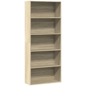 vidaXL - Boekenkast - 80x30x189 - cm - bewerkt - hout - sonoma - eikenkleurig
