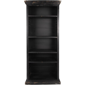 Clayre & Eef Boekenkast Verstelbare Planken 80x36x195 cm Zwart Hout