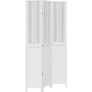 vidaXL - Kamerscherm - met - 3 - panelen - massief - paulowniahout - wit