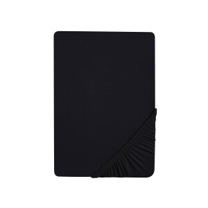 Biberna Jersey hoeslaken (Zwart, 140-160 x 200 cm)