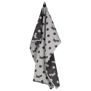 HEMA HEMA Takkie Theedoek 65x65cm Katoen Stippen (zwart)