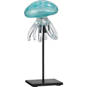 J-Line decoratie Kwal Op Voet - glas - aqua - large