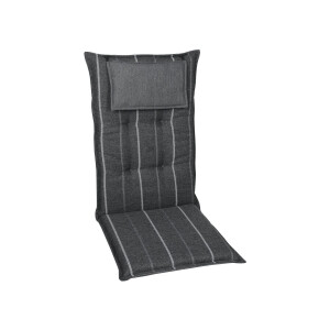 GO-DE Textil Tuinkussen (Stoelkussens voor stoelen met een lange rugleuning, Antraciet)