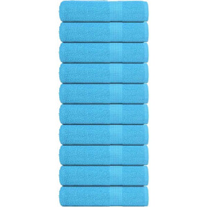 vidaXL - Badhanddoeken - FROGN - 10 - st - 100x150 - cm - 360 - g/m² - turquoise