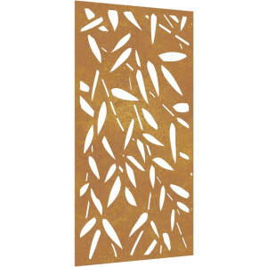 vidaXL - Wanddecoratie - tuin - bamboebladontwerp - 105x55 - cm - cortenstaal