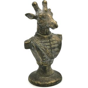Clayre & Eef Decoratie Beeld Giraf 11*10*21 cm Goudkleurig Kunststof Decoratief Figuur Decoratieve Accessoires Woonaccessoires