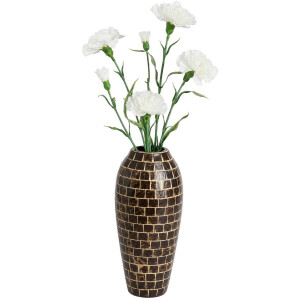Mica Decorations Kunstbloem Anjer Floristic - 3x - H71 cm - wit - kunststof - stelen kunstbloemen - boeket - witn bloemetjes