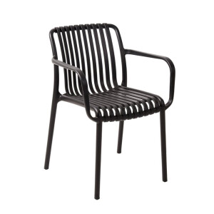 Stapelbare tuinstoel Lea - zwart - 80x58x55 cm