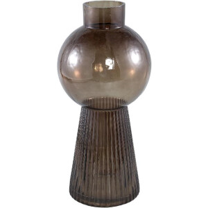 PTMD Ricca Vaas - 19 x 19 x 40 cm - Glas - Bruin