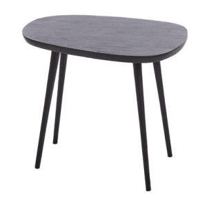 Light & Living Bijzettafel 'Puno' 56 x 44cm, kleur Mat Zwart
